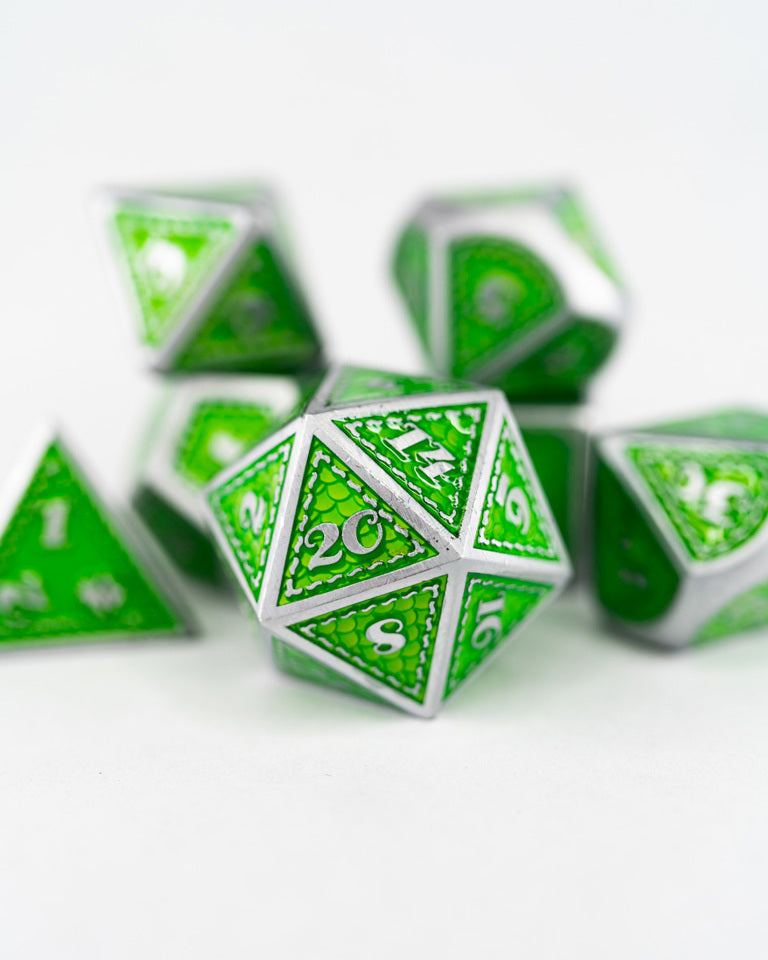 Ouroboros Hide | 7 Piece Metal Dice Set