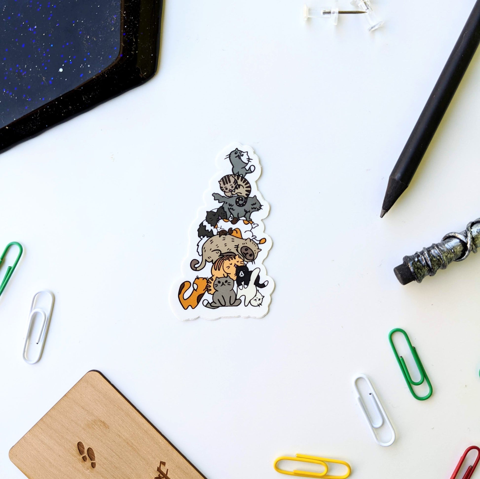 Stack O' Cats Sticker - Emberglow Gaming