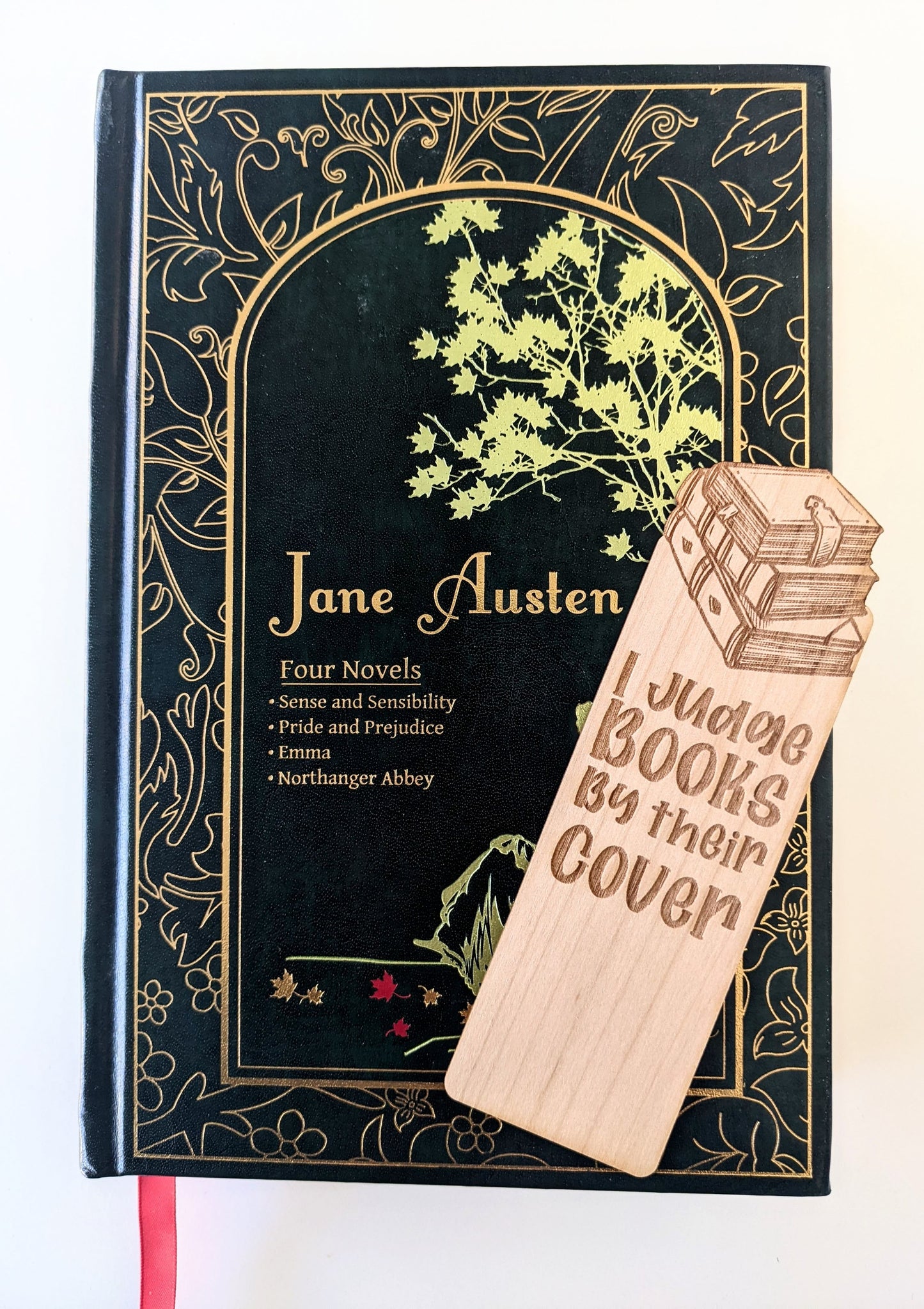 I Judge Books By Their Cover | Engraved Wooden Bookmark (T) - Emberglow Gaming