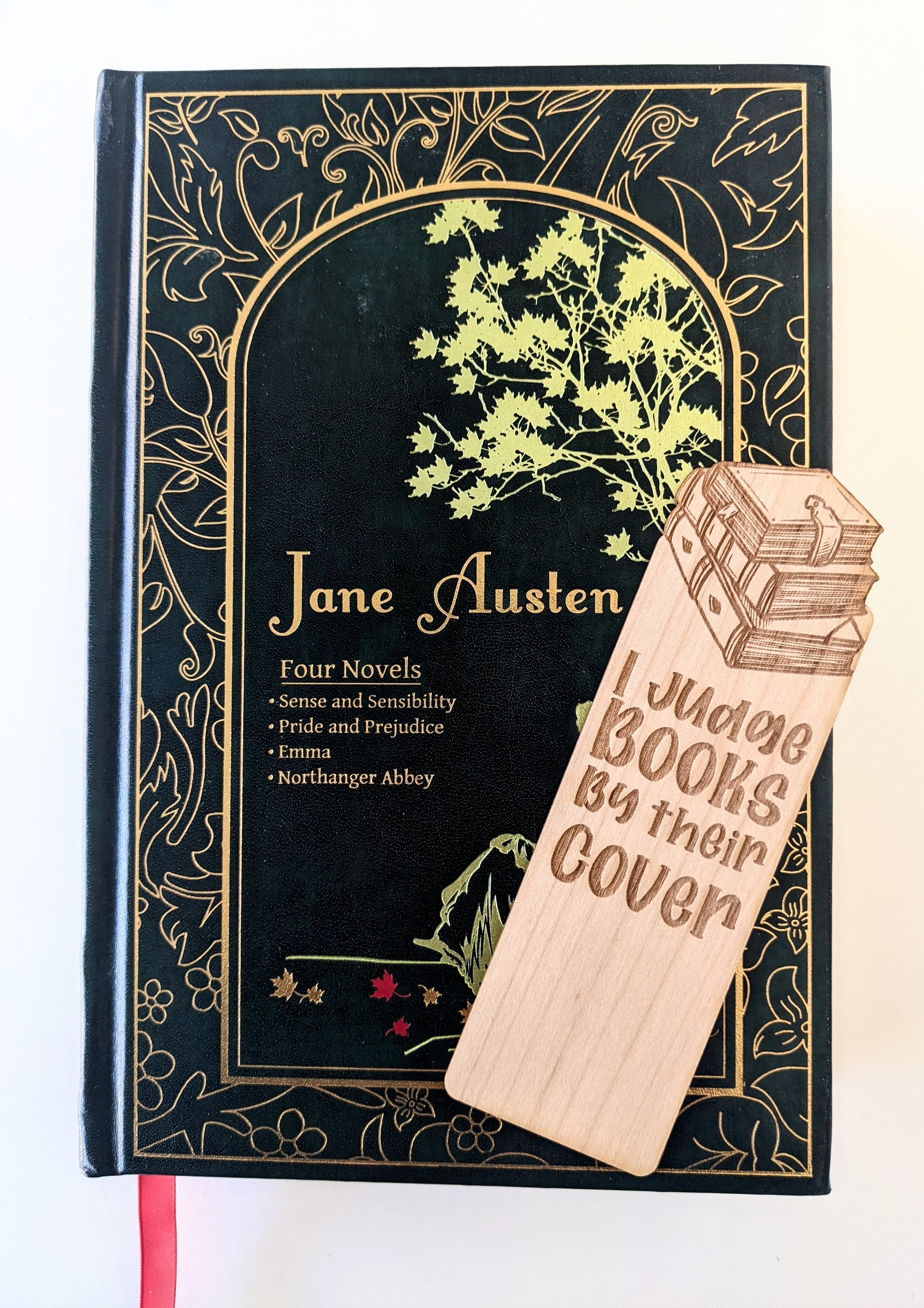 I Judge Books By Their Cover | Engraved Wooden Bookmark (T) - Emberglow Gaming
