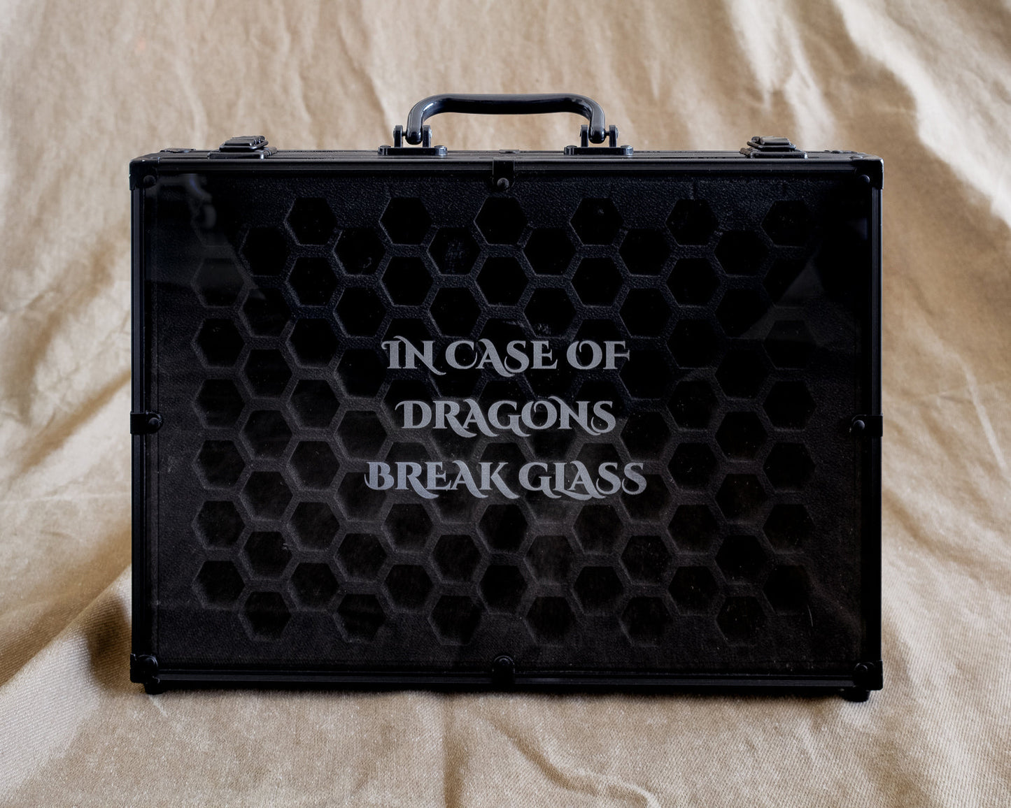 In Case Of Dragons Break Glass | 26 Set Capacity | Plexi Glass Chest of Hoarding Dice Display Case - Emberglow Gaming