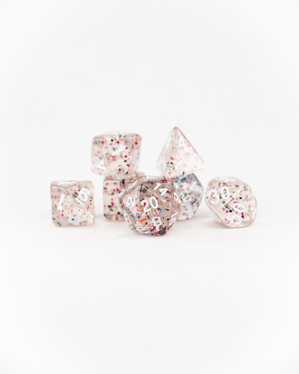 Fairy Fete | 7 Piece Acrylic Dice Set - Emberglow Gaming