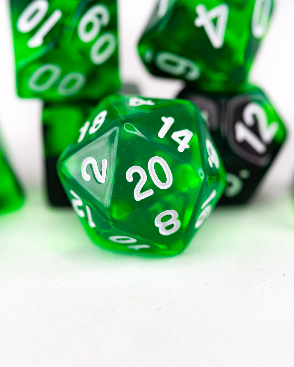 Earthstone | 7 Piece Acrylic Dice Set - Emberglow Gaming