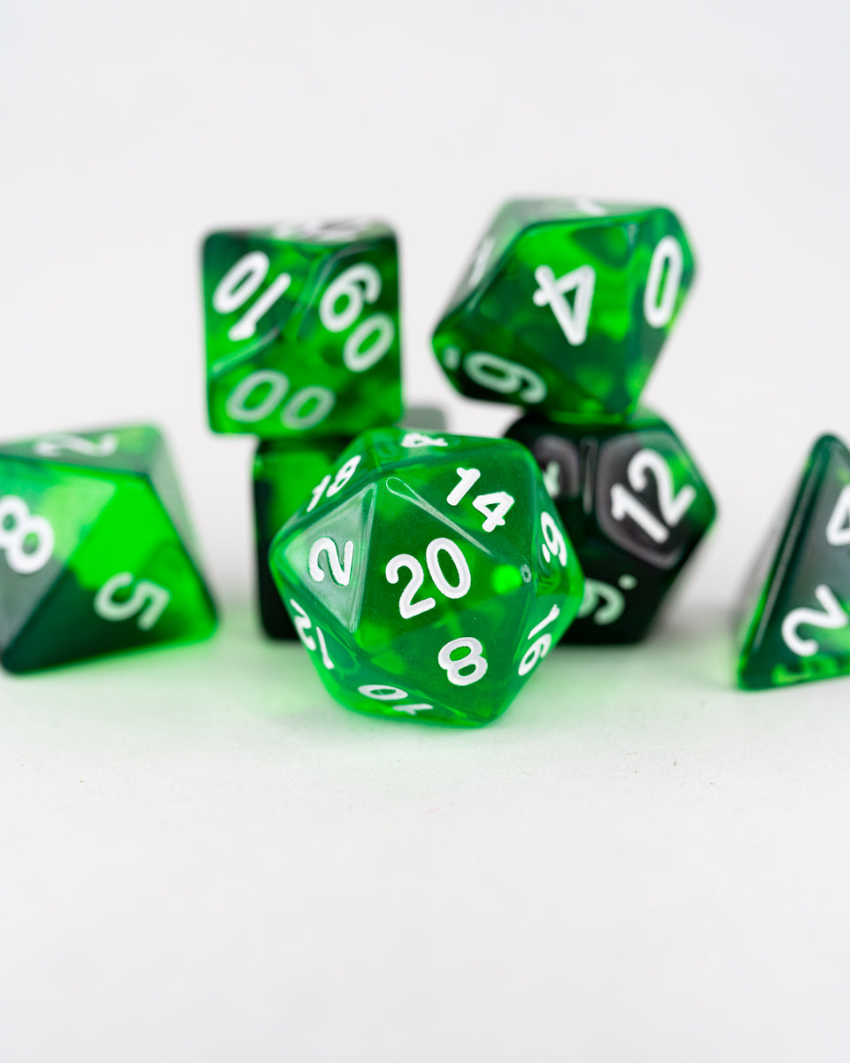Earthstone | 7 Piece Acrylic Dice Set - Emberglow Gaming
