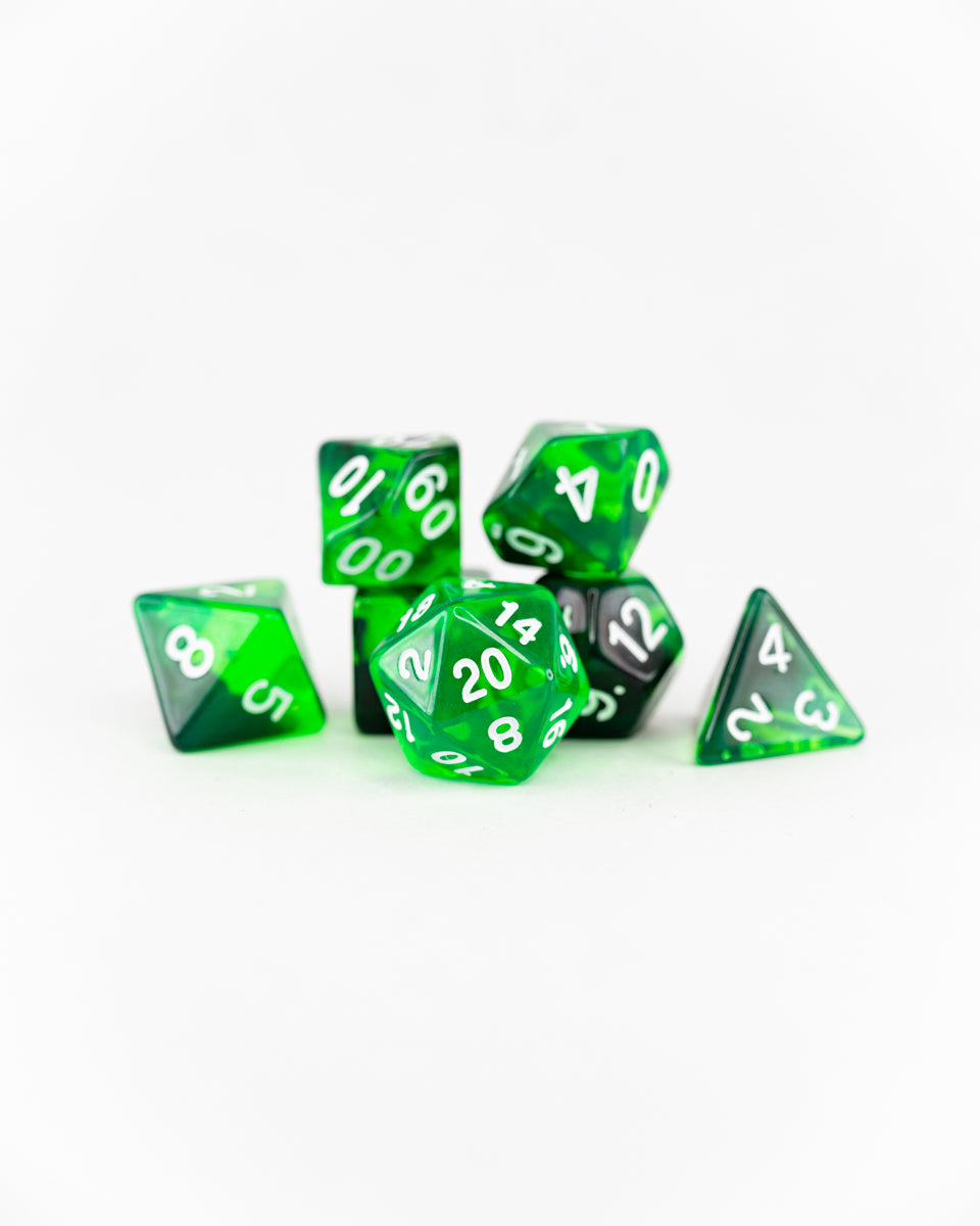 Earthstone | 7 Piece Acrylic Dice Set - Emberglow Gaming