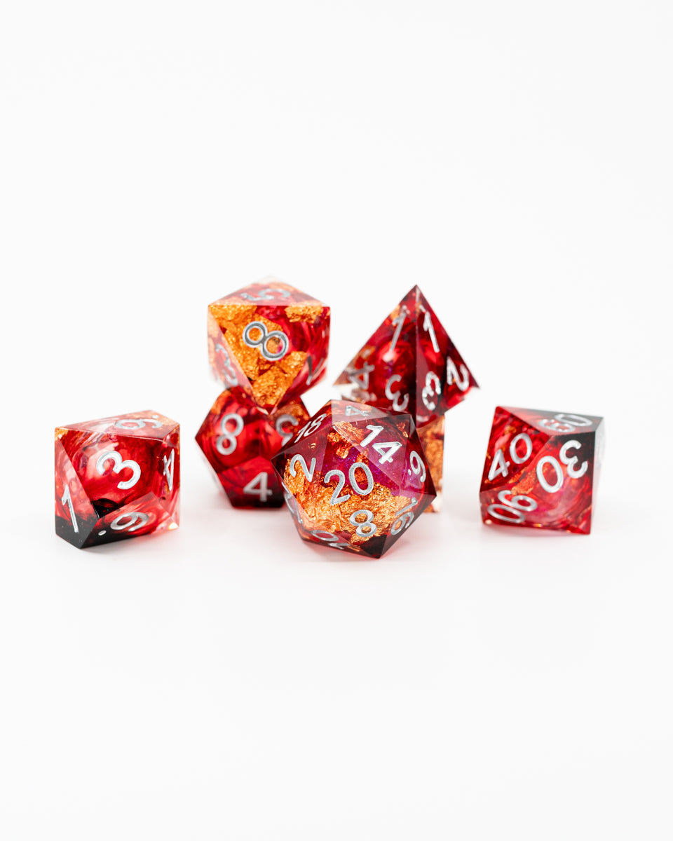 Streets of Abriymoch | 7 Piece Liquid Core Dice Set - Emberglow Gaming