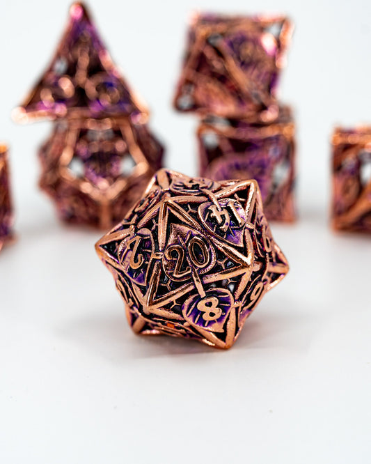 Temple of Celadrin | Hollow | 7 Piece Metal Dice Set