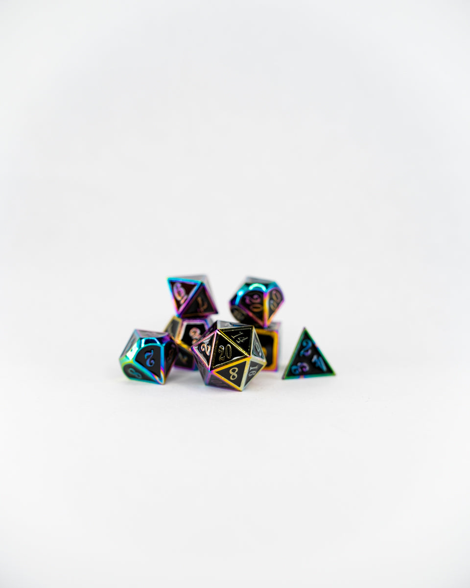 Crowley | 7 Piece Metal Dice Set - Emberglow Gaming