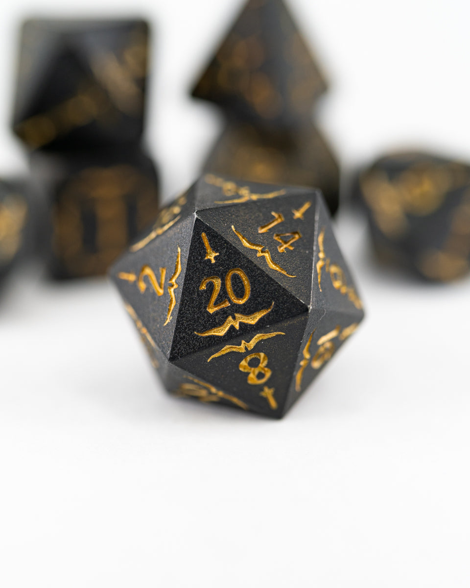Samurai | 7 Piece Metal Dice Set - Emberglow Gaming