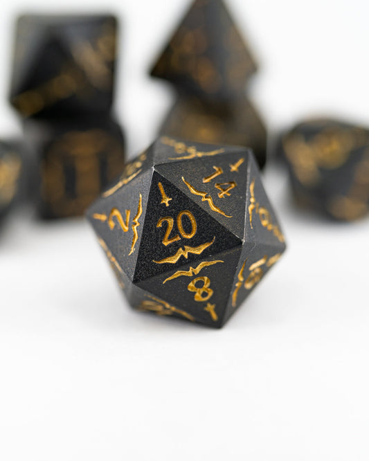 Samurai | 7 Piece Metal Dice Set - Emberglow Gaming