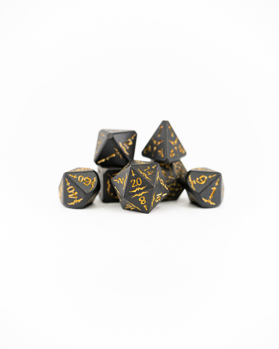 Samurai | 7 Piece Metal Dice Set - Emberglow Gaming