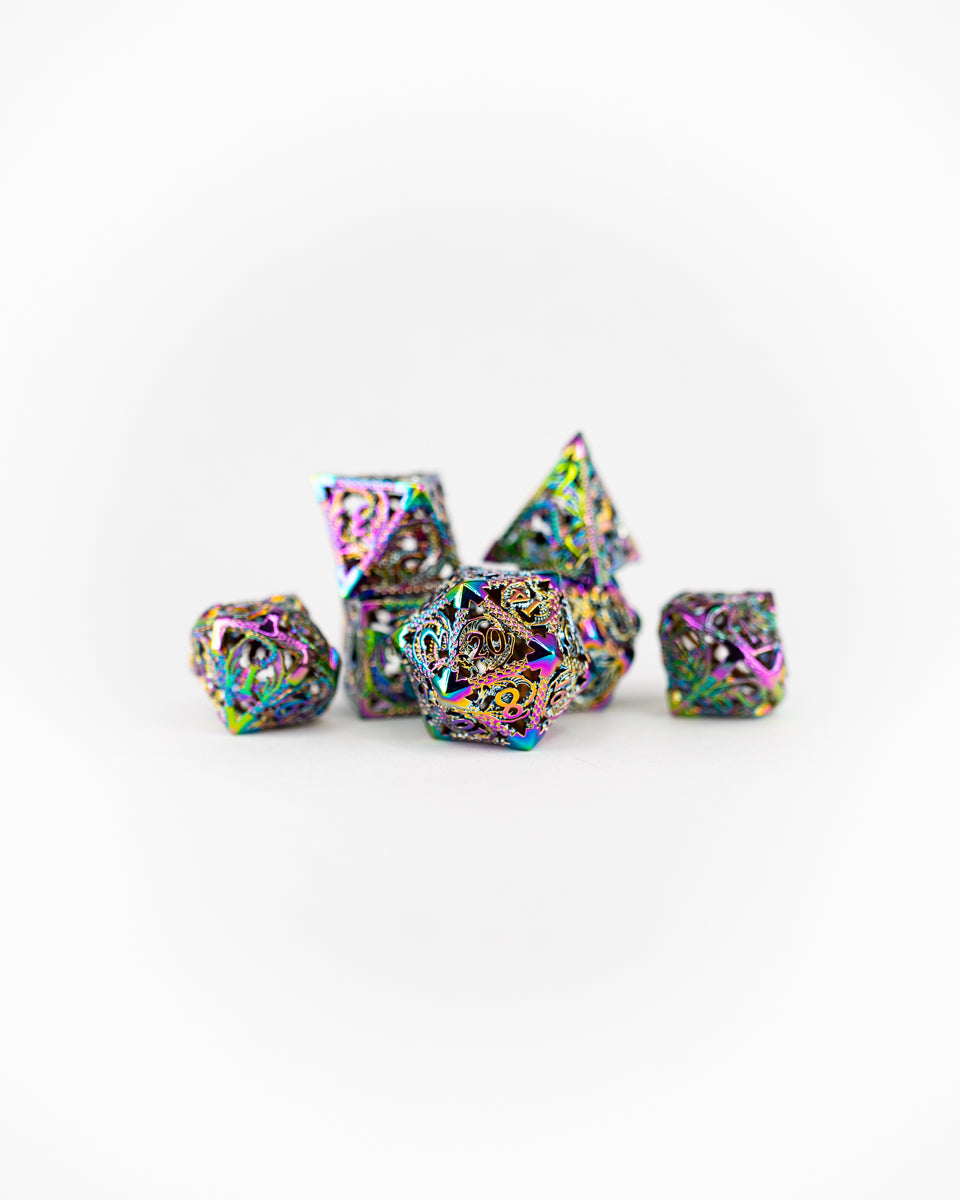 Madrigal | Hollow | 7 Piece Metal Dice Set - Emberglow Gaming