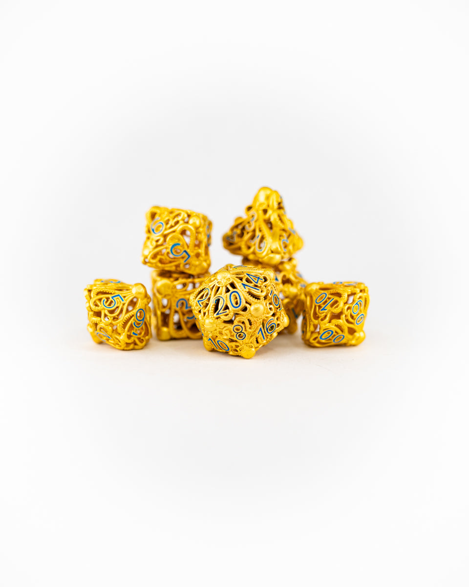 Kanaloa | Hollow | 7 Piece Metal Dice Set - Emberglow Gaming