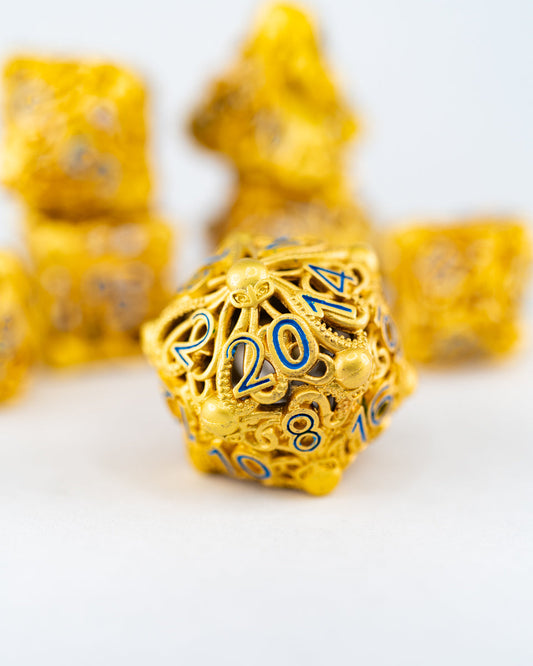 Kanaloa | Hollow | 7 Piece Metal Dice Set - Emberglow Gaming