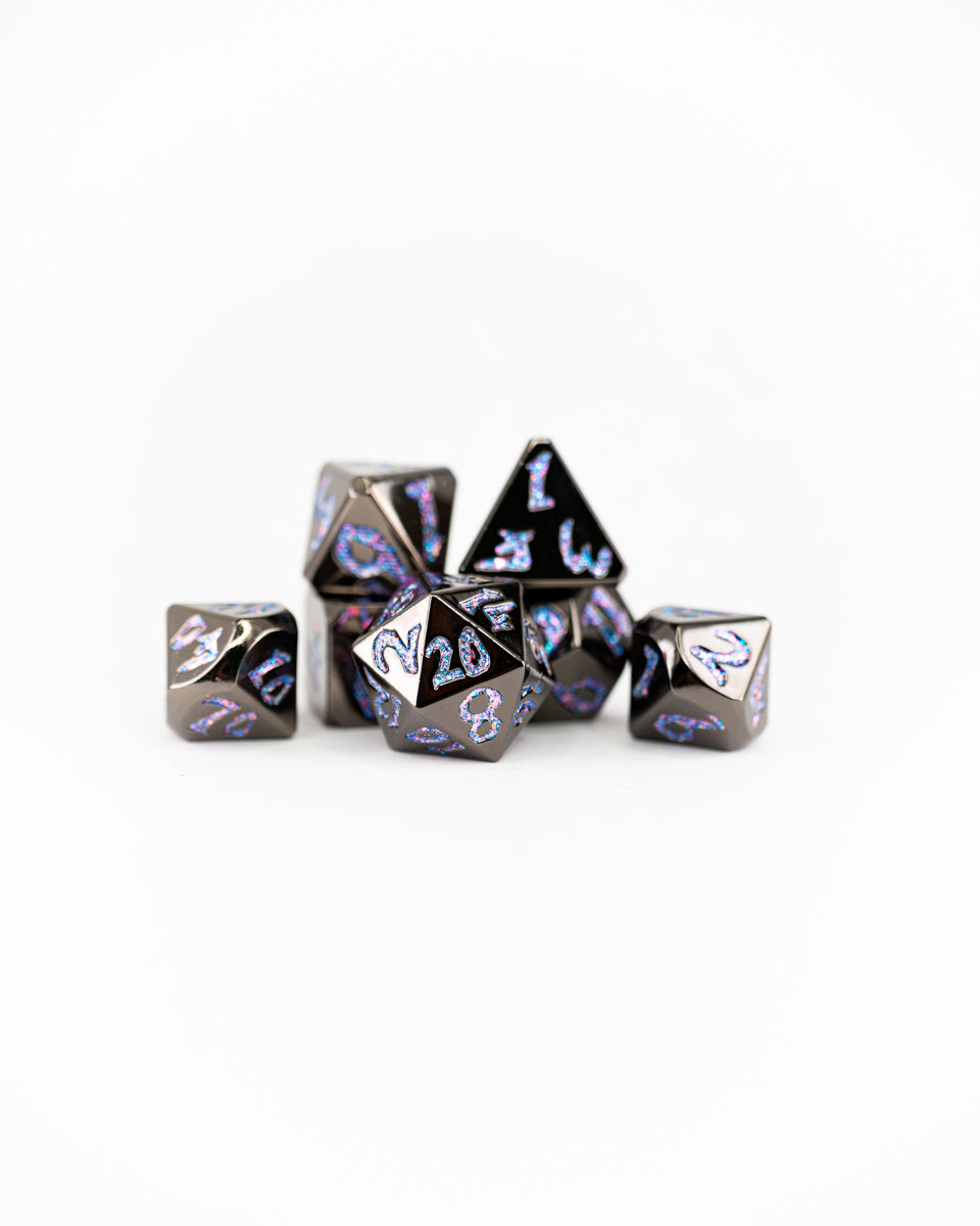 Mote of Possibility | Large Font | 7 Piece Metal Dice Set - Emberglow Gaming