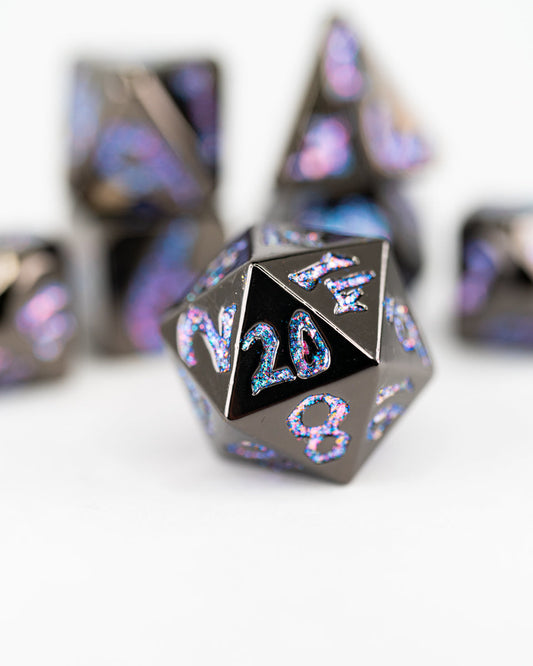Mote of Possibility | Large Font | 7 Piece Metal Dice Set - Emberglow Gaming