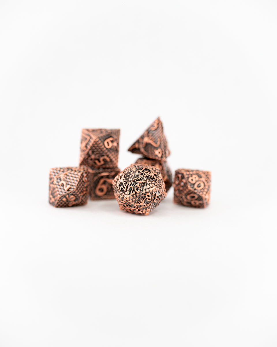 Witherstones | 7 Piece Metal Dice Set - Emberglow Gaming