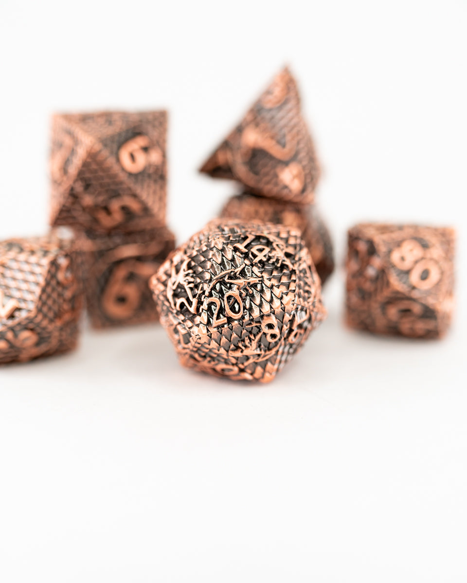 Witherstones | 7 Piece Metal Dice Set - Emberglow Gaming
