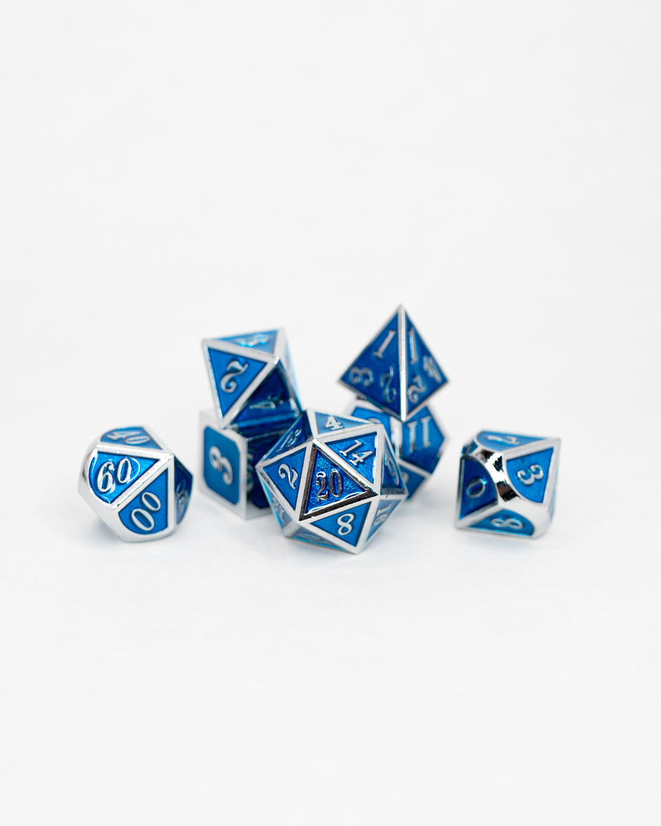 King's Guard | 7 Piece Metal Dice Set - Emberglow Gaming