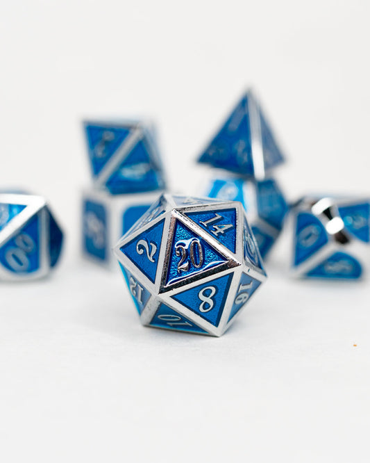 King's Guard | 7 Piece Metal Dice Set - Emberglow Gaming