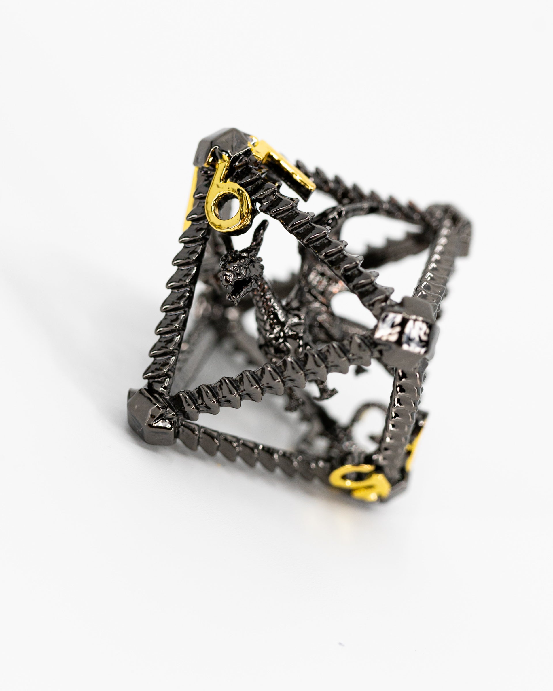 Spite Shackled | Hollow Dragon Core | 7 Piece Metal Dice Set - Emberglow Gaming