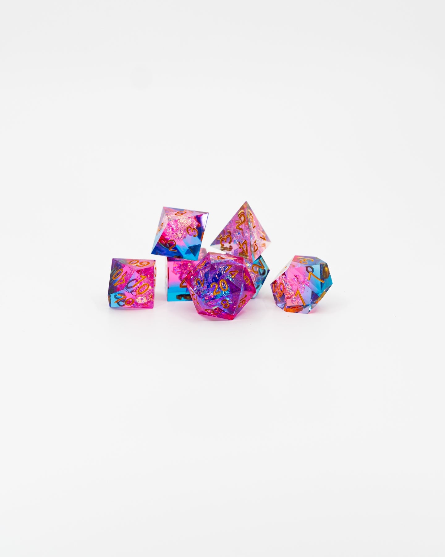 Drider's Remorse | 7 Piece Sharp Edge Dice Set - Emberglow Gaming