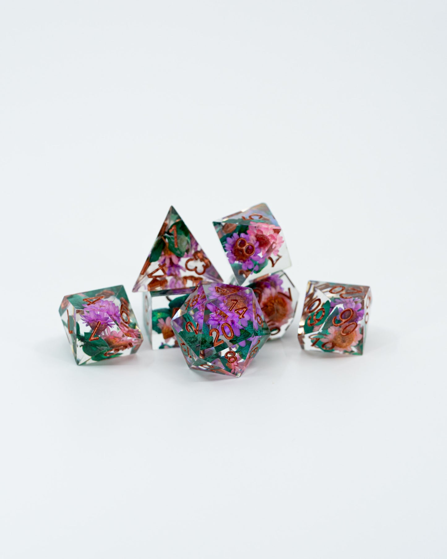 Konohana Spring | 7 Piece Sharp Edge Dice Set