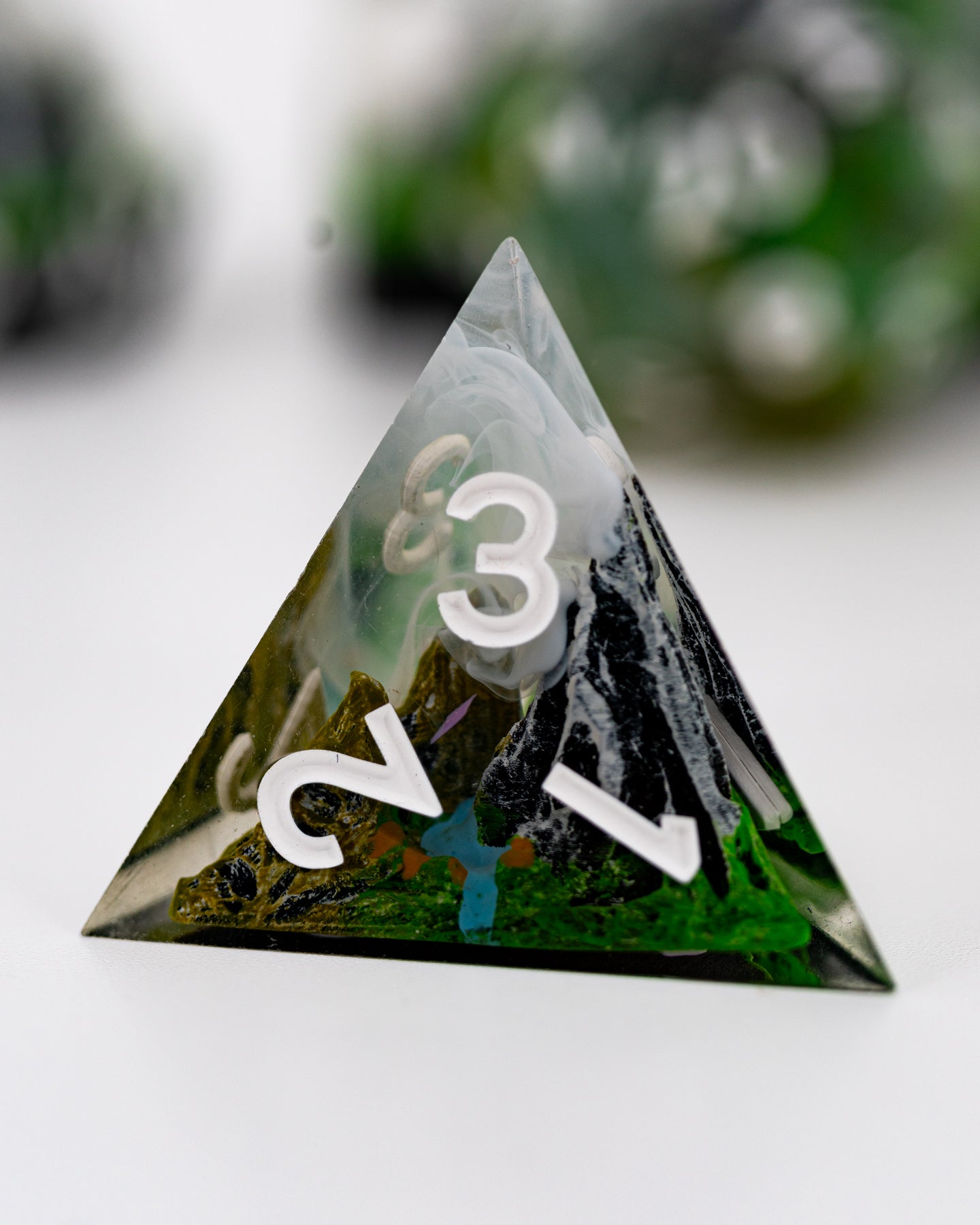 Green Mountains | Double Cast | 7 Piece Sharp Edge Dice Set