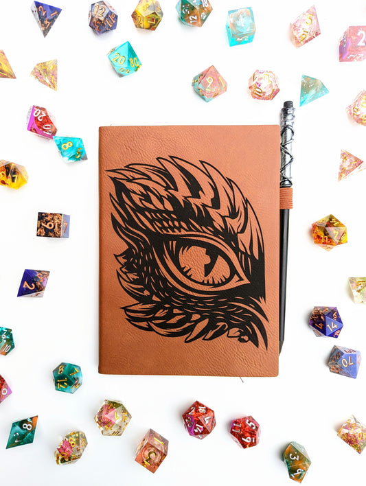 The Roving Eye | Vegan Leather Mini Dot Journal - Emberglow Gaming