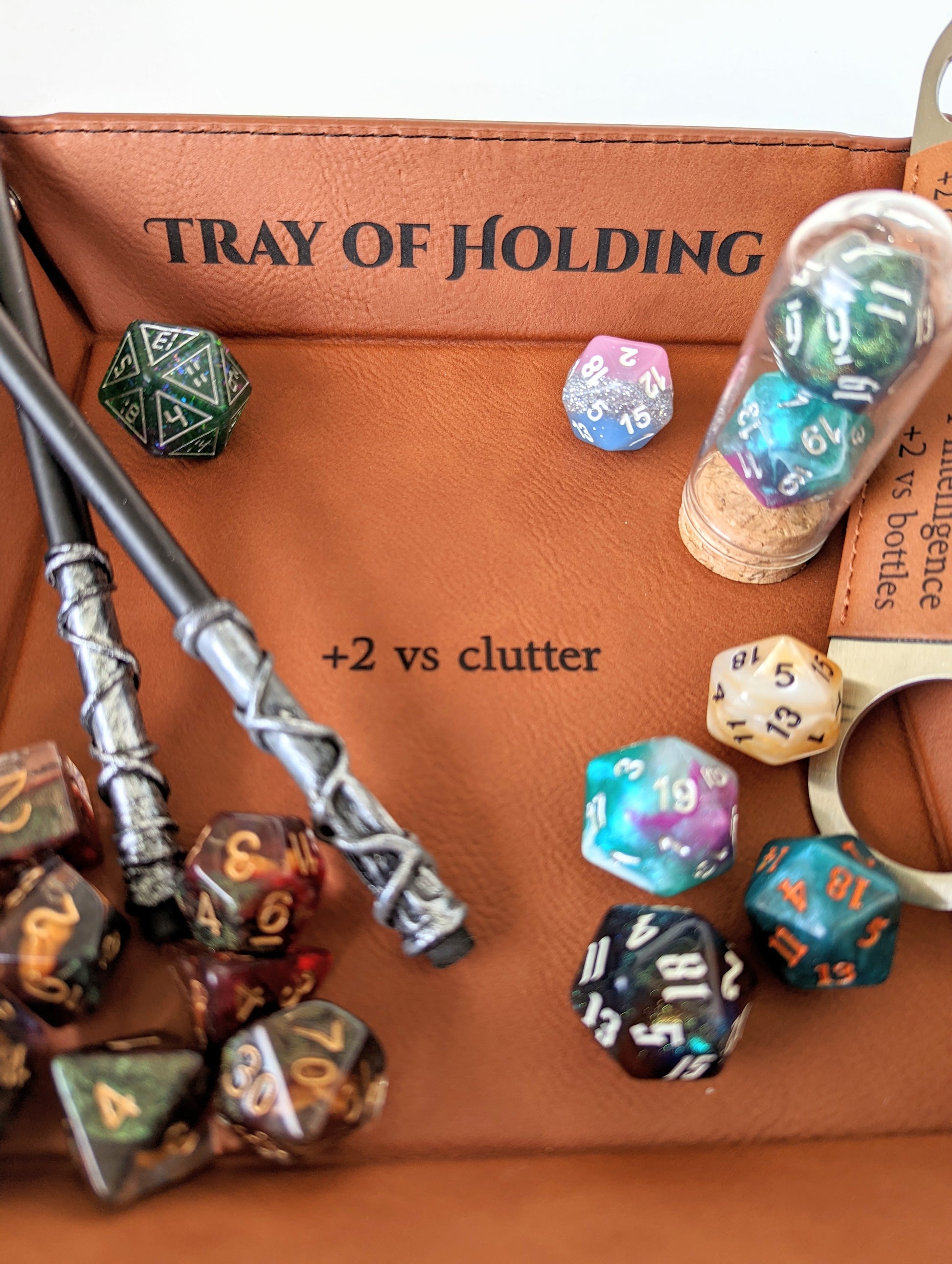 Tray of Holding | Vegan Leather Valet Catchall Rolling Tray - Emberglow Gaming