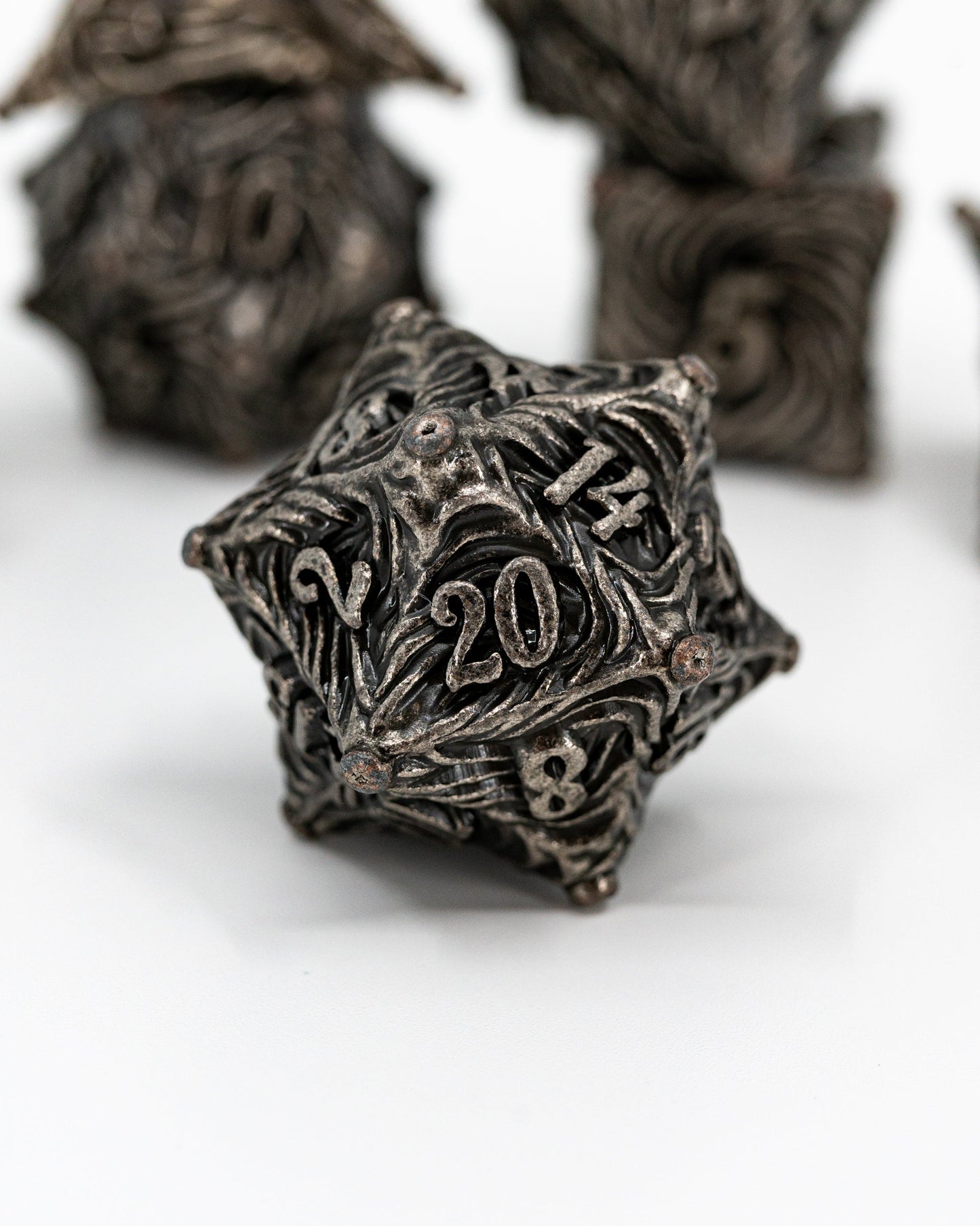 Haephestus | 7 Piece Metal Dice Set - Emberglow Gaming
