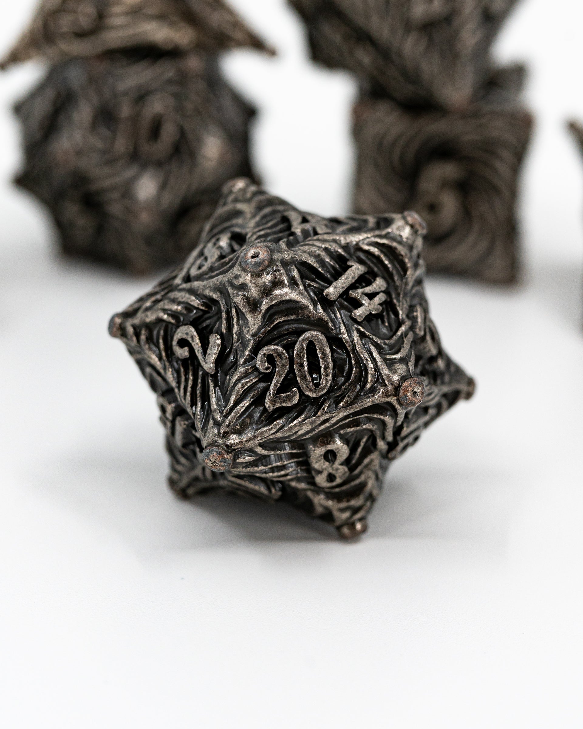 Haephestus | 7 Piece Metal Dice Set - Emberglow Gaming