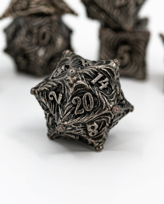 Haephestus | 7 Piece Metal Dice Set - Emberglow Gaming
