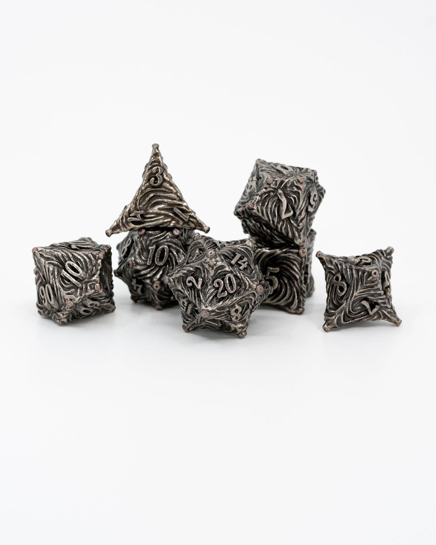 Haephestus | 7 Piece Metal Dice Set - Emberglow Gaming