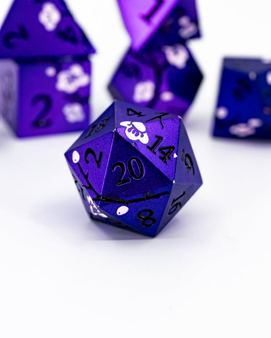 Queen's Bloom | 7 Piece Metal Dice Set - Emberglow Gaming