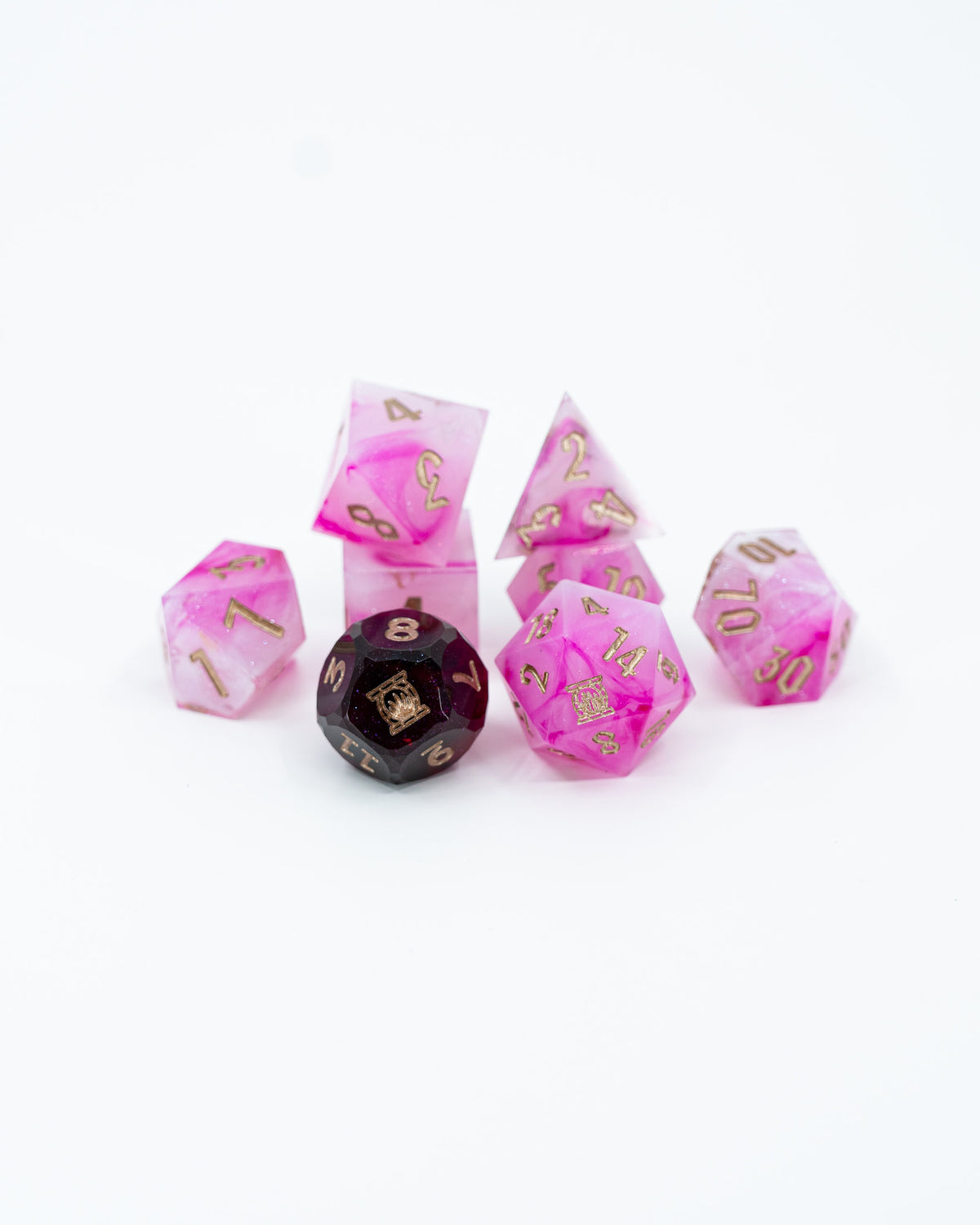 Mary Sue | Emberglow Original | 7 or 8 Piece Sharp Edge Resin Dice Set