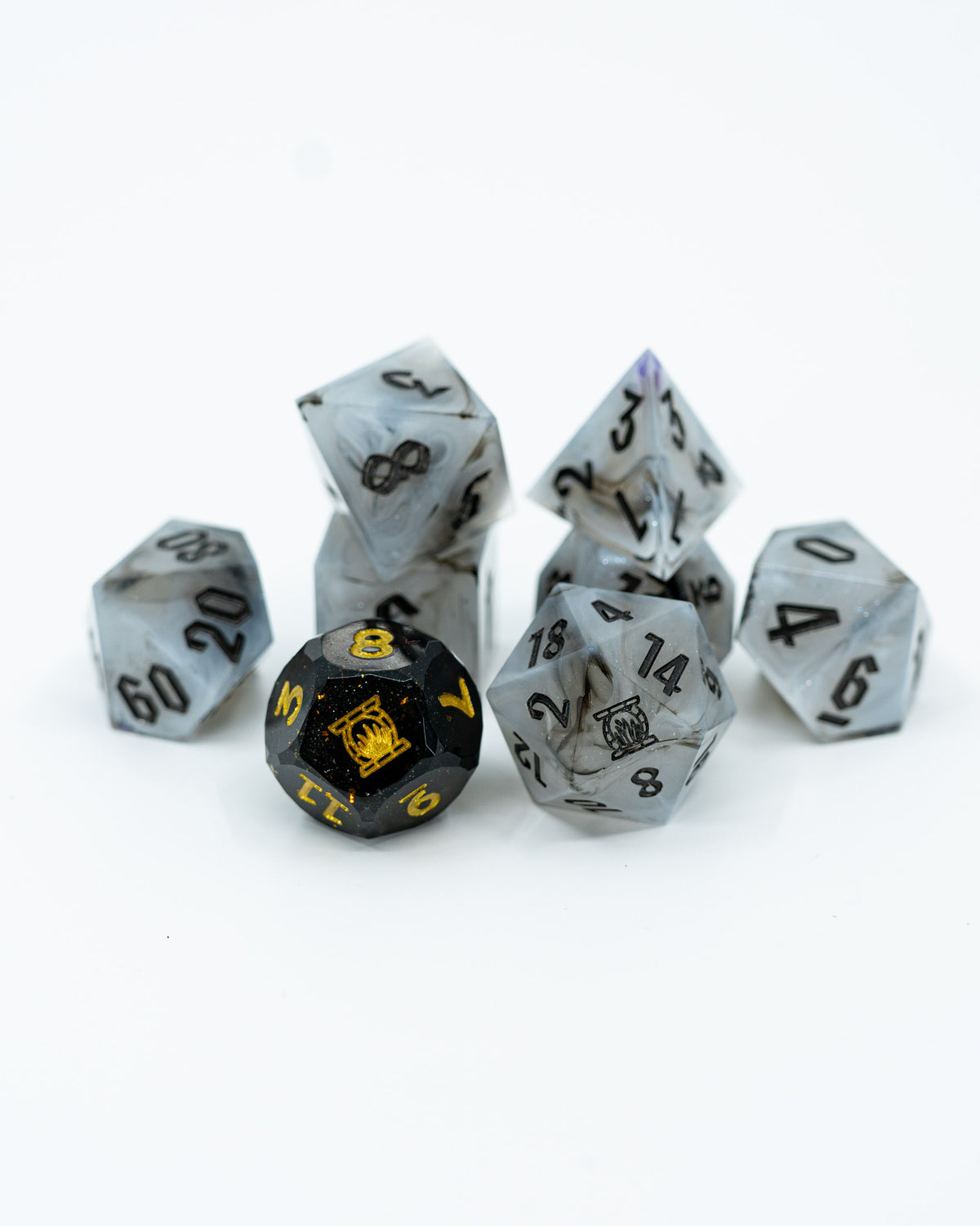 Plague Mask | Emberglow Original | 7 or 8 Piece Sharp Edge Resin Dice Set