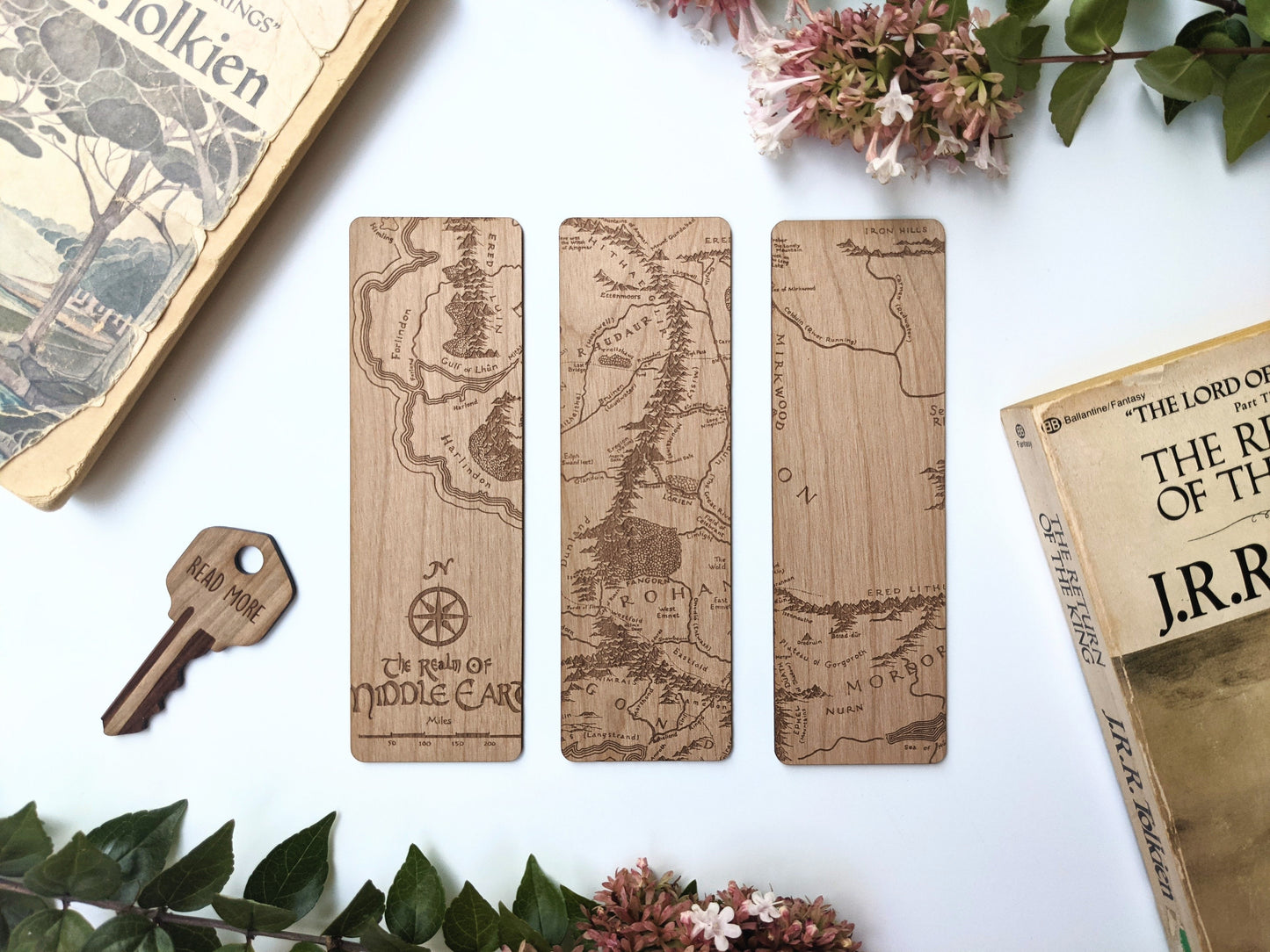 LOTR Mordor Map | Tolkien | Engraved Wooden Bookmark (T) - Emberglow Gaming