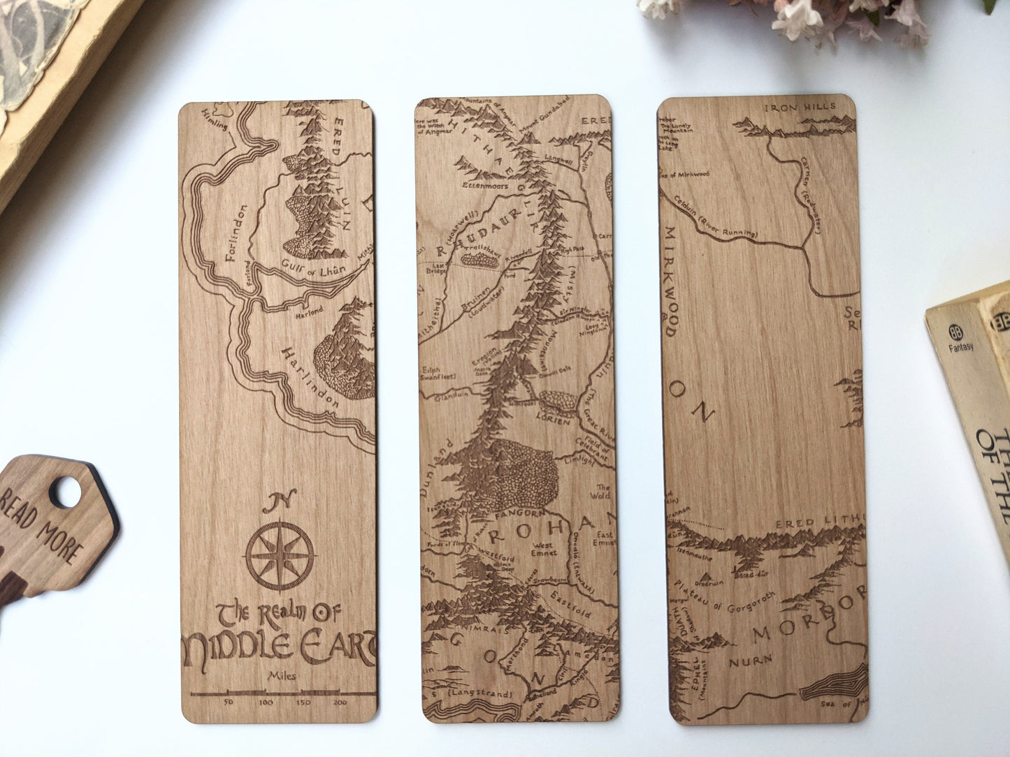 LOTR Rohan Gondor Map | Tolkien | Engraved Wooden Bookmark (T) - Emberglow Gaming