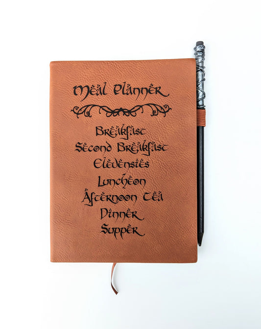 A Hobbit's Meal Planner | Vegan Leather Mini Dot Journal - Emberglow Gaming