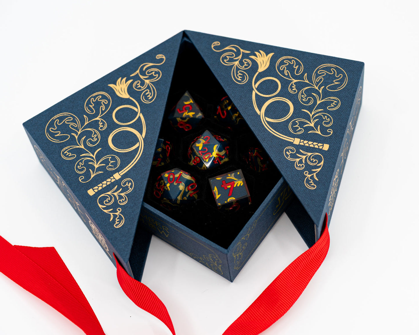 Roll for Whippery! | JzW Themed 7 piece Resin Cast DnD Dice Set (in extra fancy box!)