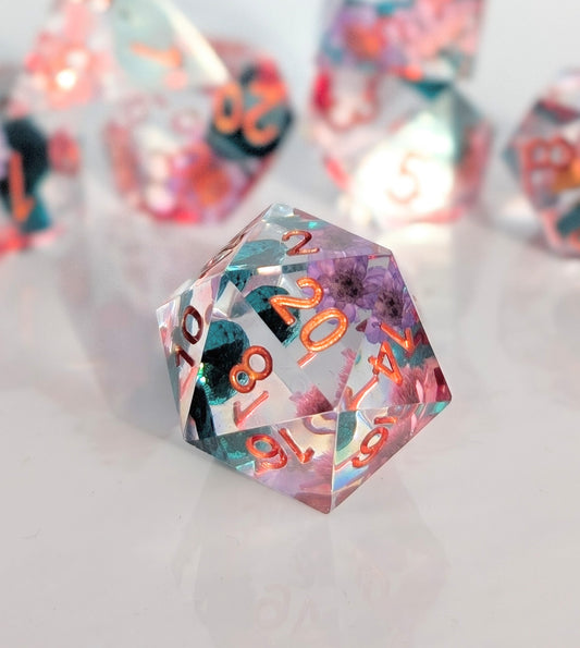Konohana Spring | 7 Piece Sharp Edge Dice Set