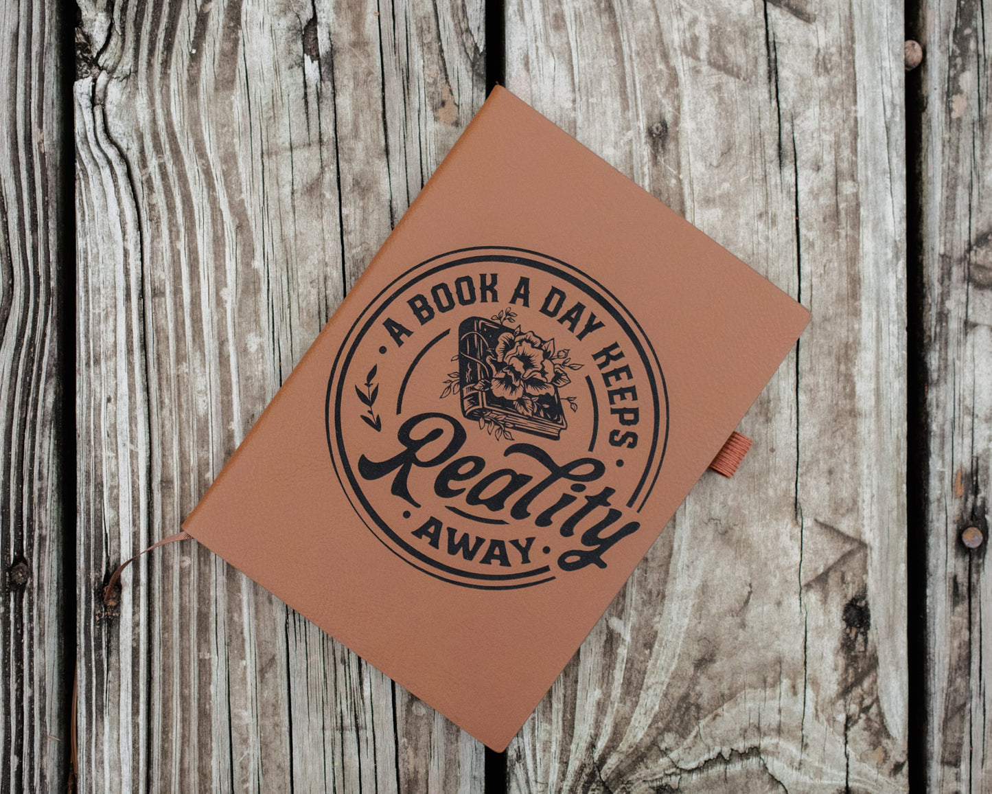 A Book A Day Keeps Reality Away | Vegan Leather Mini Dot Journal