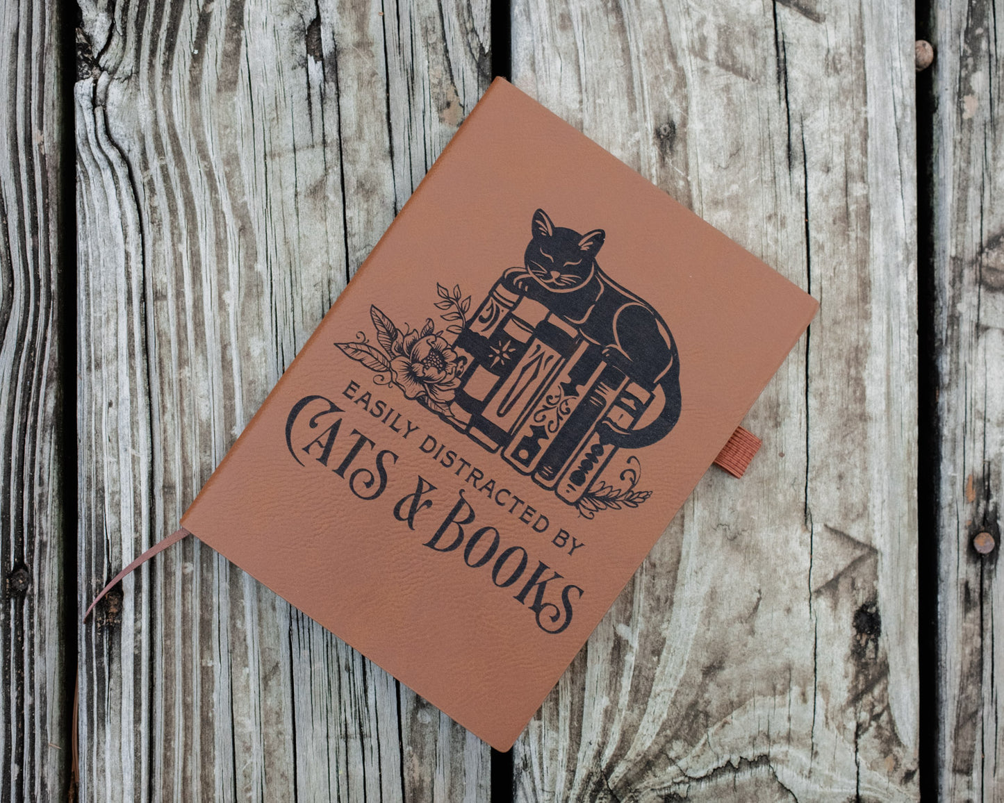 Easily Distracted By Cats And Books | Vegan Leather Mini Dot Journal