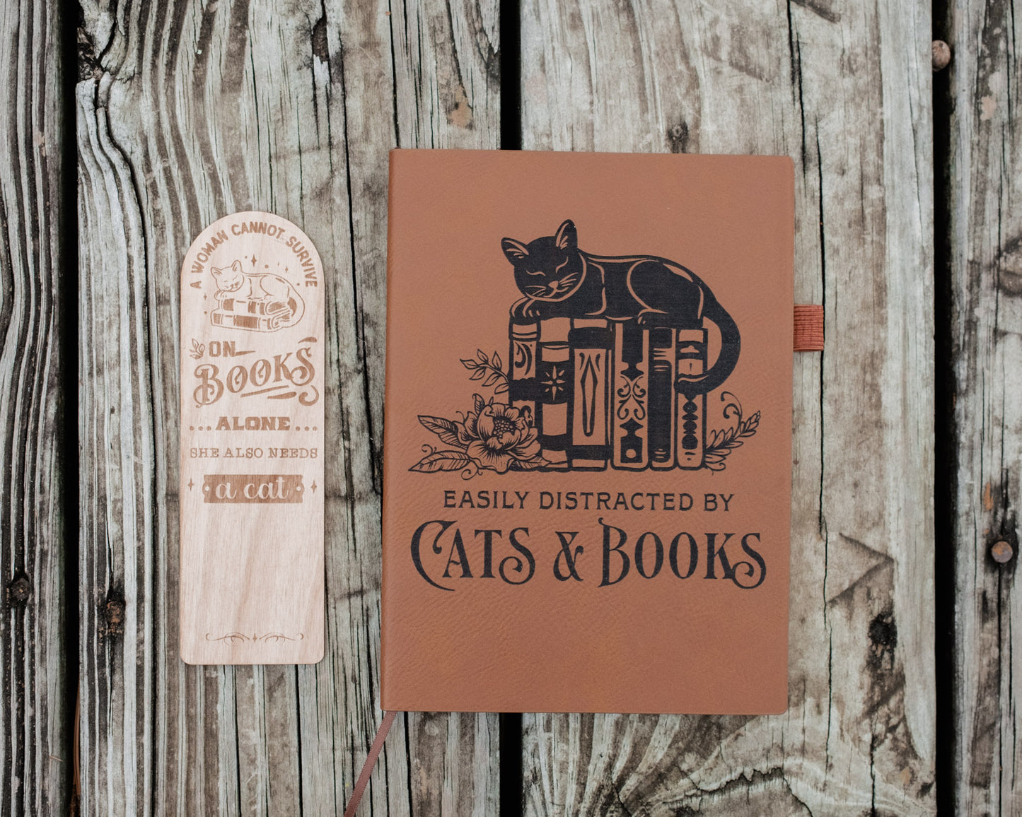 Easily Distracted By Cats And Books | Vegan Leather Mini Dot Journal