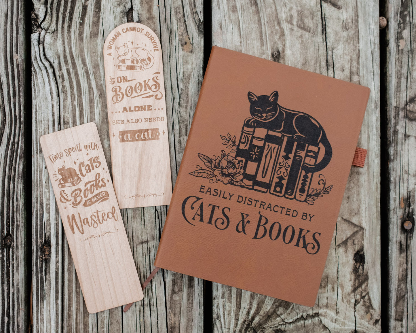 Easily Distracted By Cats And Books | Vegan Leather Mini Dot Journal