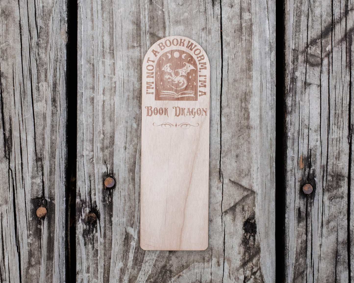 I'm a Book Dragon | Engraved Wooden Bookmark