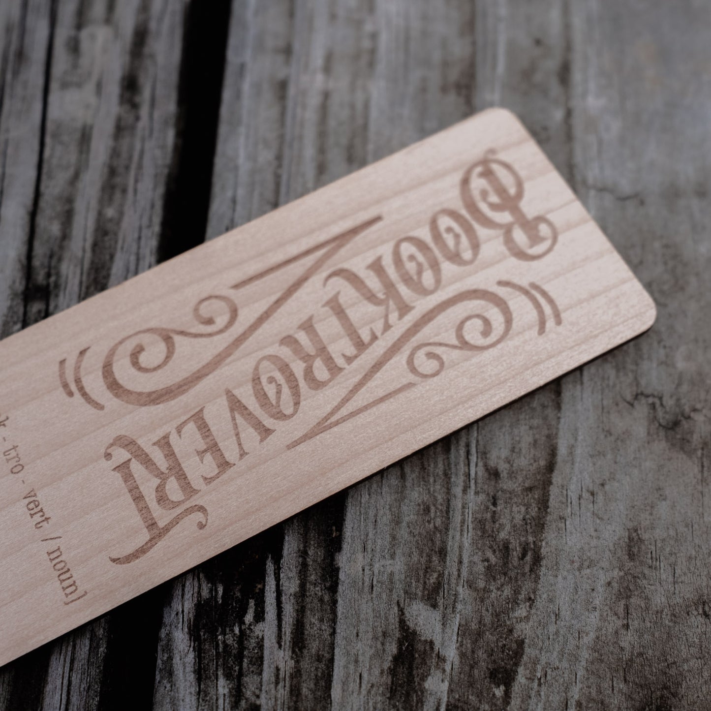 Booktrovert | Engraved Wooden Bookmark