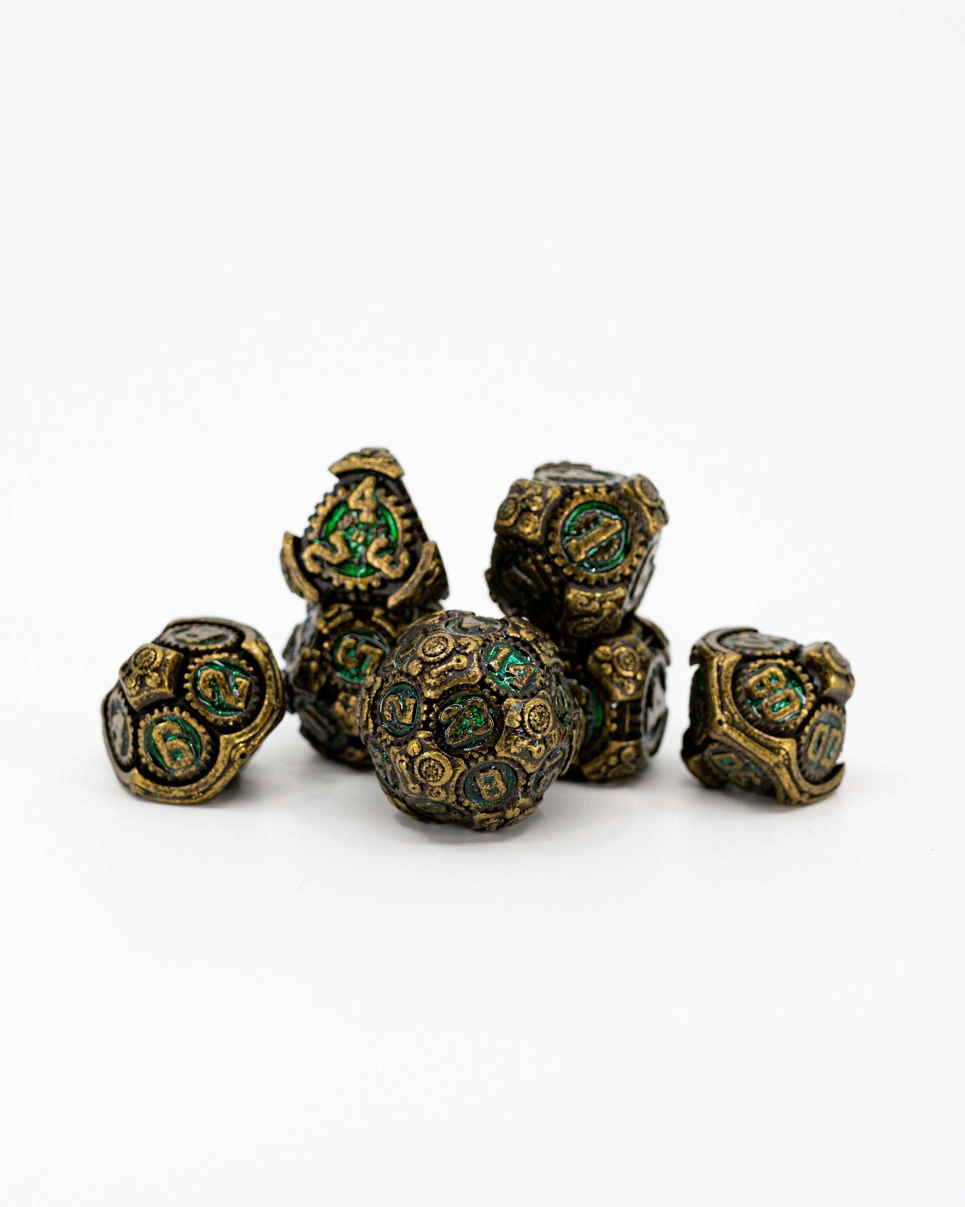 Big Daddy | 7 Piece Metal Dice Set - Emberglow Gaming