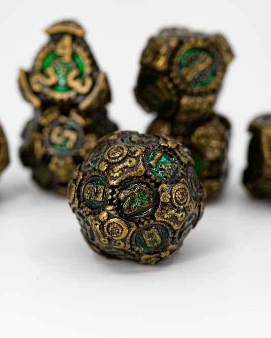 Big Daddy | 7 Piece Metal Dice Set - Emberglow Gaming